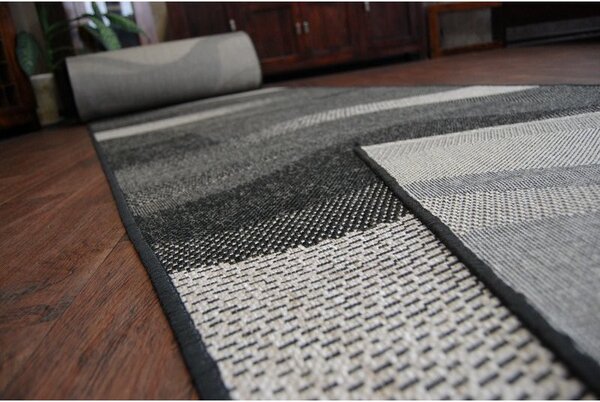 Balta Běhoun Sisal Floorlux 20212 černý / stříbrný Šíře: 70 cm