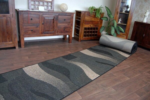 Balta Běhoun Sisal Floorlux 20212 černý / kávový Šíře: 100 cm