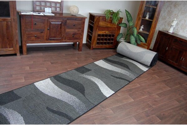 Balta Běhoun Sisal Floorlux 20212 černý / stříbrný Šíře: 70 cm
