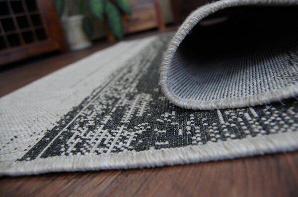 Balta Koberec Sisal Floorlux 20240 New York stříbrný černý Rozměr: 140x200 cm