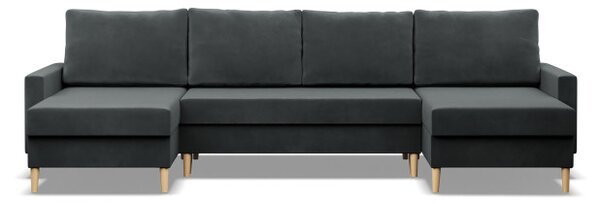 Sedací souprava BLANK Elegant ve tvaru U tmavě šedá