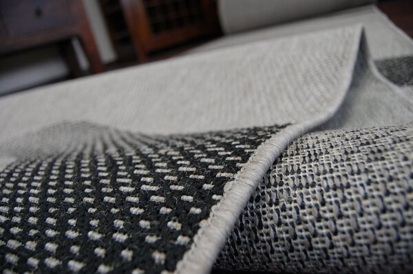 Balta Běhoun Sisal Floorlux 20212 stříbrný / černý Šíře: 70 cm