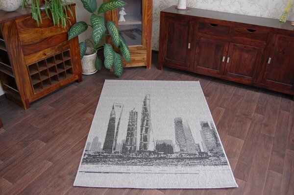 Balta Koberec Sisal Floorlux 20240 New York stříbrný černý Rozměr: 140x200 cm