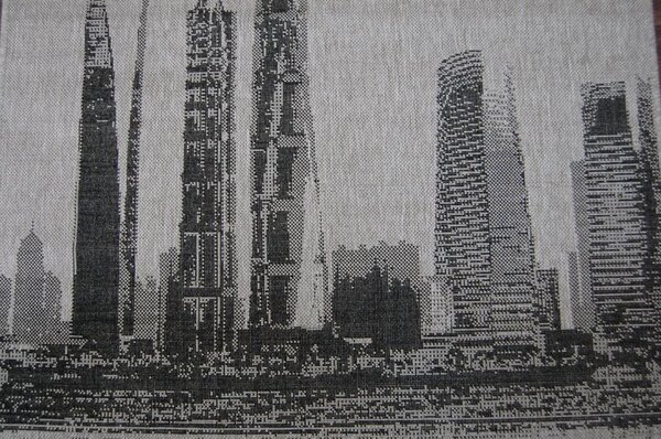Balta Koberec Sisal Floorlux 20240 New York stříbrný černý Rozměr: 140x200 cm