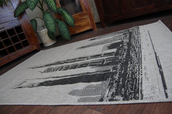 Balta Koberec Sisal Floorlux 20240 New York stříbrný černý Rozměr: 140x200 cm