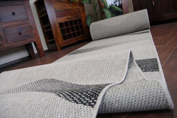 Balta Běhoun Sisal Floorlux 20212 stříbrný / černý Šíře: 70 cm