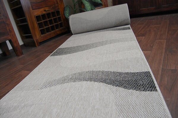 Balta Běhoun Sisal Floorlux 20212 stříbrný / černý Šíře: 70 cm