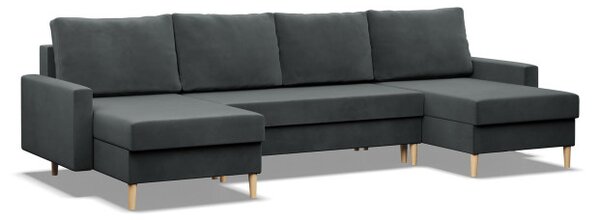 Sedací souprava BLANK Elegant ve tvaru U tmavě šedá