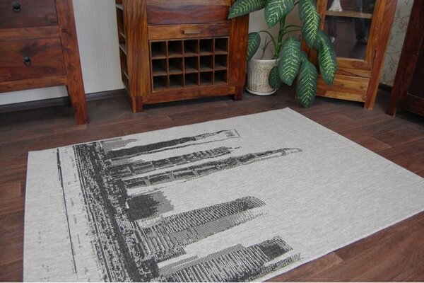 Balta Koberec Sisal Floorlux 20240 New York stříbrný černý Rozměr: 140x200 cm
