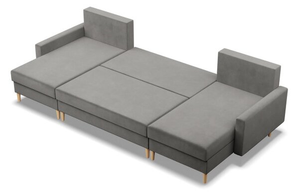 Sedací souprava BLANK Elegant ve tvaru U světle šedá