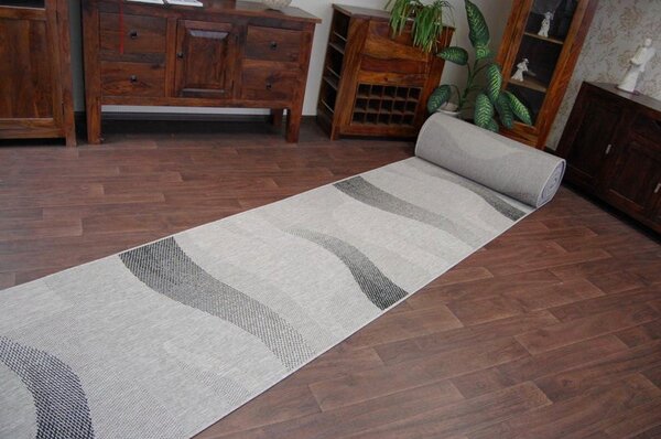Balta Běhoun Sisal Floorlux 20212 stříbrný / černý Šíře: 70 cm