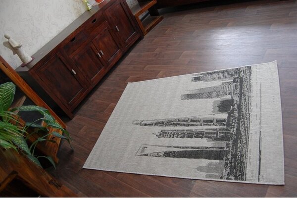 Balta Koberec Sisal Floorlux 20240 New York stříbrný černý Rozměr: 140x200 cm