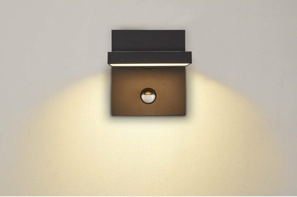 BIG WHITE SLV ABRIDOR SENSOR Outdoor, nástěnné LED svítidlo, IP55, antracitové, 3000/4000K 1002990