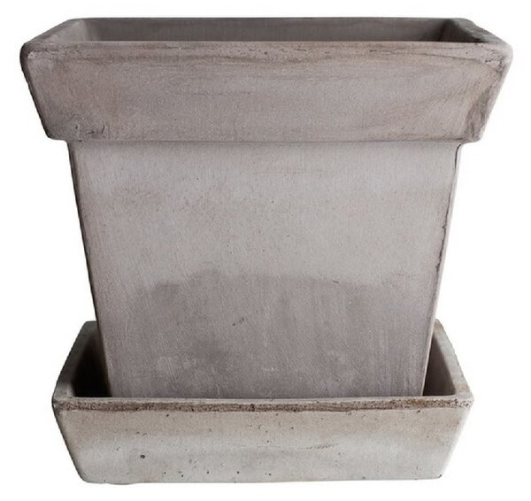 Květináč s podmiskou Gaia Square Grey 21 cm Bergs Potter