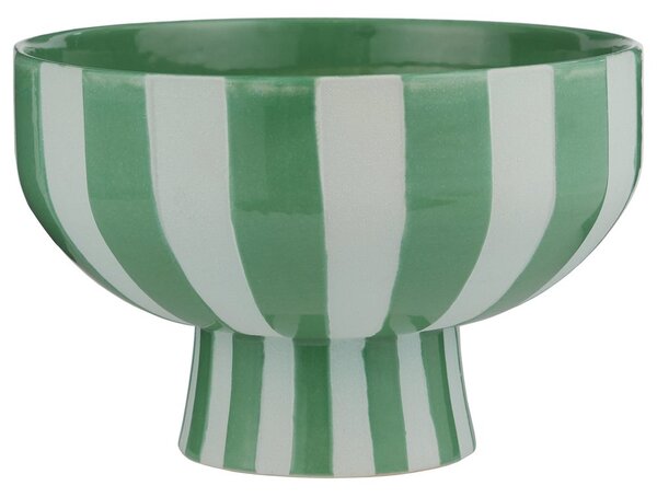 WARM SCANDI Mísa s podstavcem 25 cm - zelená/béžová