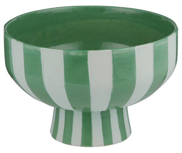 WARM SCANDI Mísa s podstavcem 25 cm - zelená/béžová