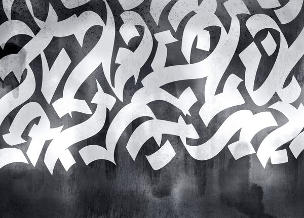 Fototapeta Bílé a černé graffiti, Abstraktní fototapety, Populární fototapety, t00923 - Tapeko.co.cz