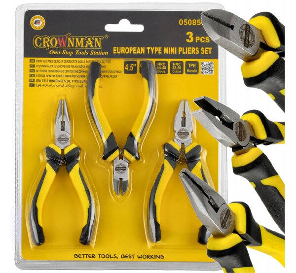 CROWNMAN Kombinované kleště/kleště SET 125mm, uhlíková ocel