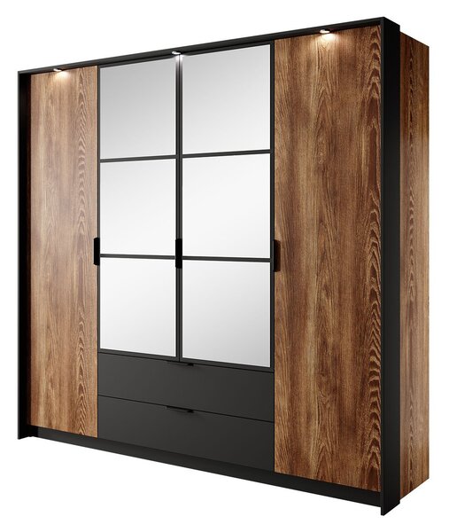 Šatní skříň Chollie 220 (kaštan + antracit)