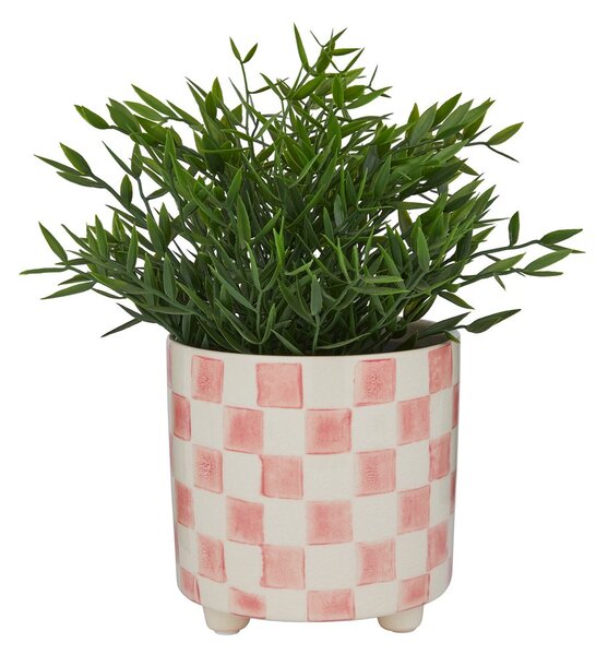 NEW DELFT Květináč šachovnice 13,5 cm - růžová