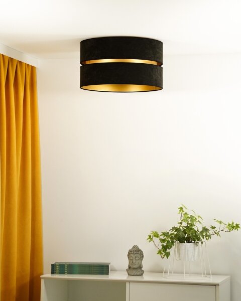 Duolla - Stropní svítidlo DUO 1xE27/40W/230V pr. 40 cm černá/zlatá