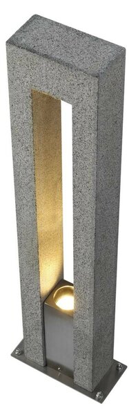 BIG WHITE SLV ARROCK ARC, venkovní stojací lampa, QPAR51, IP44, sůl a pepř, žula, max. 35 W 231420