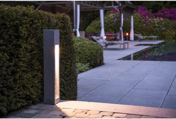 BIG WHITE SLV ARROCK STONE, venkovní stojací lampa, LED, 3000K, hranatá, šedý kámen, D/Š/V 12/12/75 cm, max. 6 W 231371