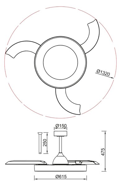 Mantra 9057 Niseko L, rozvinovací ventilátor se svítidlem a dálk. ovladačem, LED 40W 2700-5000K, bílá, průměr 61/132cm