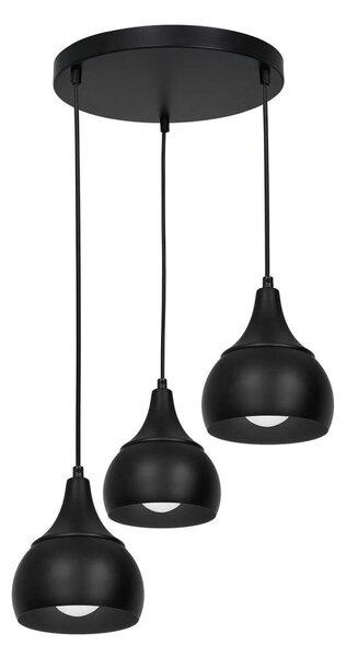 Lustr na lanku AKTAN 3xE27/60W/230V černá kulatý