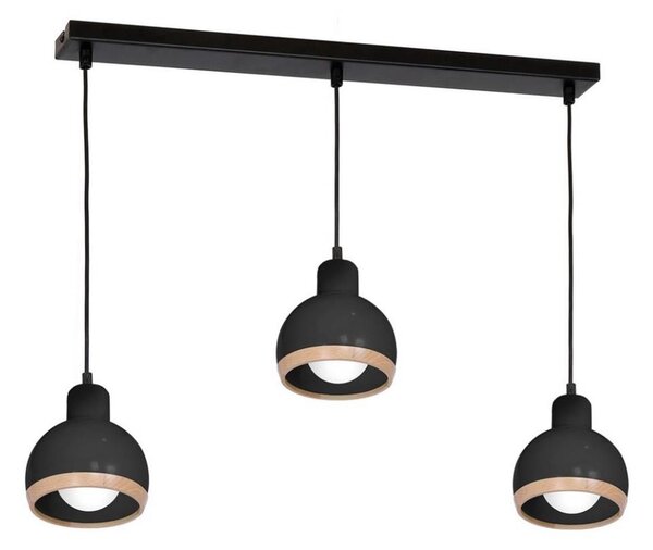 Lustr na lanku OVAL 3xE27/60W/230V černá