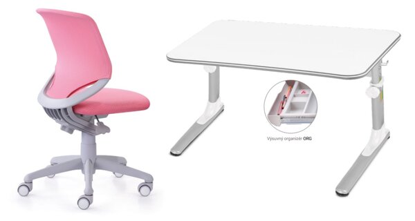 Dětský set Smarty JUNIOR – růžový set židle + stůl