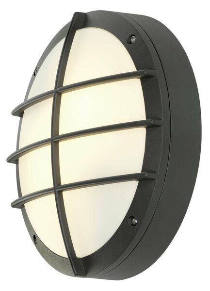 BIG WHITE SLV BULAN GRID, venkovní nástěnné a stropní svítidlo, A60, IP44, kulaté, antracit, max. 50 W, kryt PC 229085