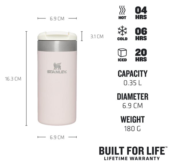 STANLEY Termohrnek AeroLight Transit 350 ml Rose quartz metallic růžová