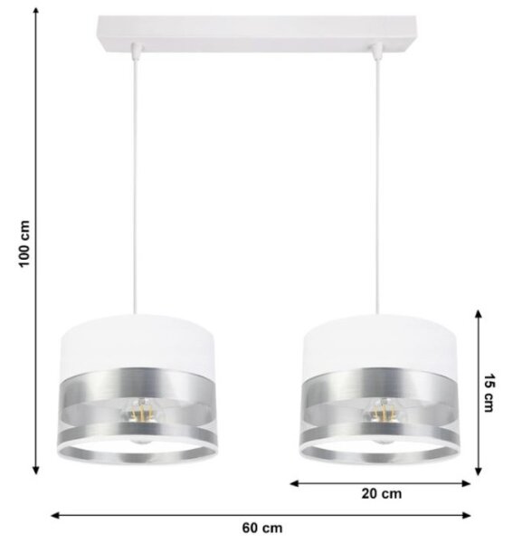 Lustr na lanku MILO 2xE27/60W/230V stříbrná