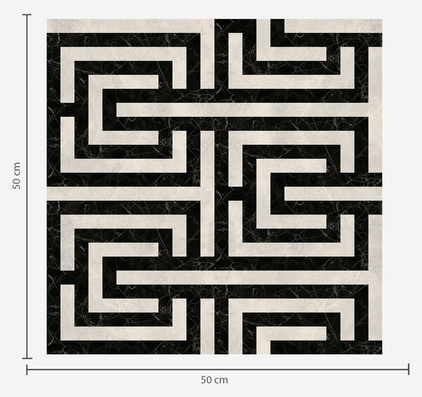 Tapety Černobílý geometrický bludištový vzor, Tapety abstraktní, a01073 : uwalls.cz