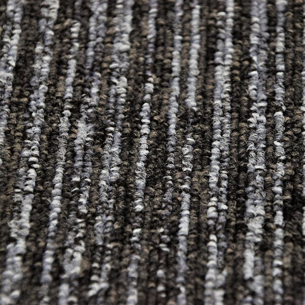 Tapibel, Kobercový čtverec Coral Lines 60345-50 šedo-černý 50 x 50 cm, chodba / předsíň