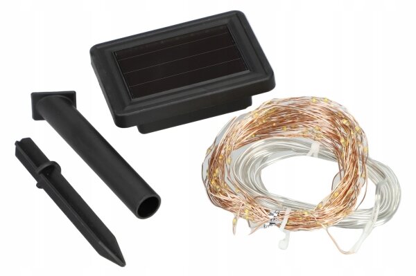 LED Solární dekorační řetěz 200xLED/1,2V 800 mAh 12 m IP44 černá