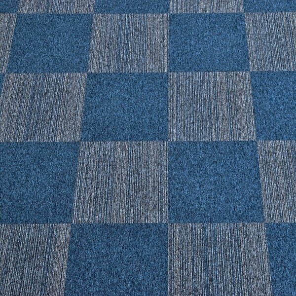 Tapibel, Kobercový čtverec Coral Lines 60360-50 modro-šedý 50 x 50 cm, chodba / předsíň