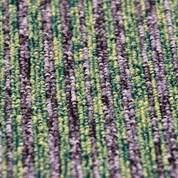 Tapibel, Kobercový čtverec Coral Lines 60376-50 zeleno-šedý 50 x 50 cm, chodba / předsíň