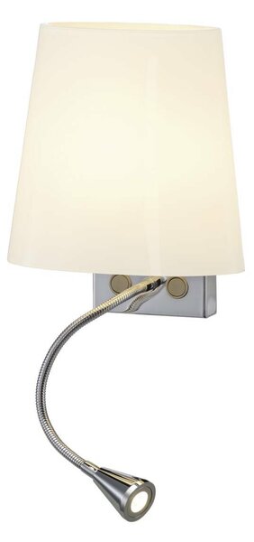 BIG WHITE SLV COUPA FLEX, nástěnné svítidlo, QT14, 3000K, chrom, satinované sklo, 43 W 149452