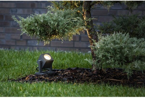 BIG WHITE SLV CUBIX 1, venkovní stojací lampa, jedna žárovka, QPAR51, IP44, hranatá, antracit, úsporná žárovka, max. 25 W 132835