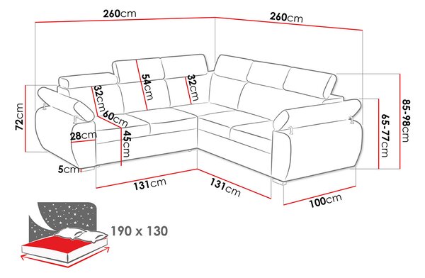 Rohová sedací souprava Linoria Maxi (šedá)