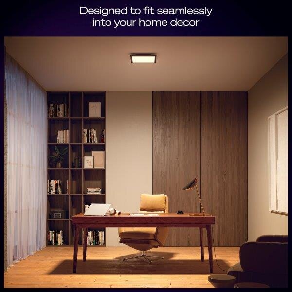 8720169329058 Philips HUE Aurelle stropní panel LED 300x300mm 19W/1940lm 2200-6500K černá bluetooth