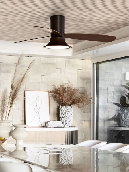 Lucci Air 210663 - LED Stmívatelný ventilátor FLUSSO 1xGX53/18W/230V hnědá + DO