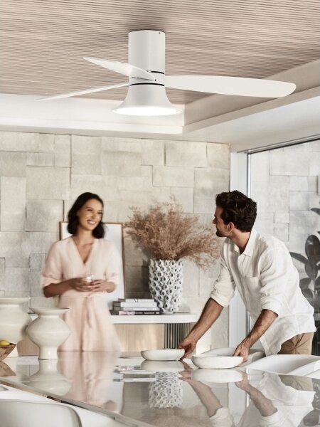 Lucci Air 210661-LED Stmívatelný ventilátor FLUSSO 1xGX53/18W/230V dřevo/bílá+DO