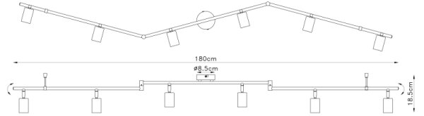 Globo 54008-6 - Bodové svítidlo MARTHA 6xE27/60W/230V