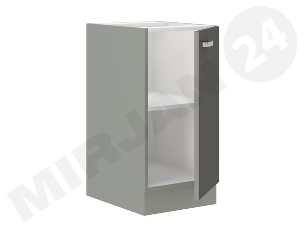 Dolní kuchyňská skříňka Milo 40 D 1F BB (šedá + šedý lesk)