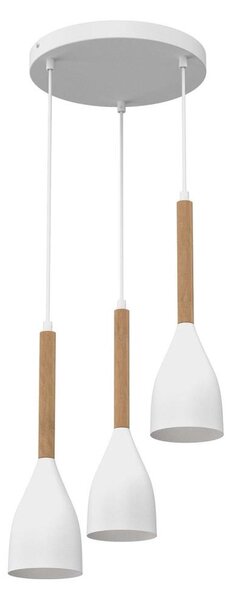 Lustr na lanku MUZA NEW 3xE27/60W/230V buk/bílá
