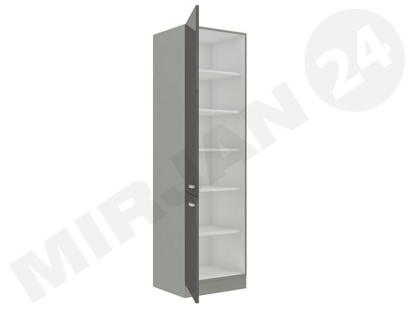 Skříňka vysoká Milo 60 DK-210 2F (šedá + šedý lesk)