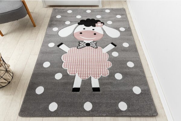 Makro Abra Dětský kusový koberec PETIT Ovečka šedý Rozměr: 80x150 cm